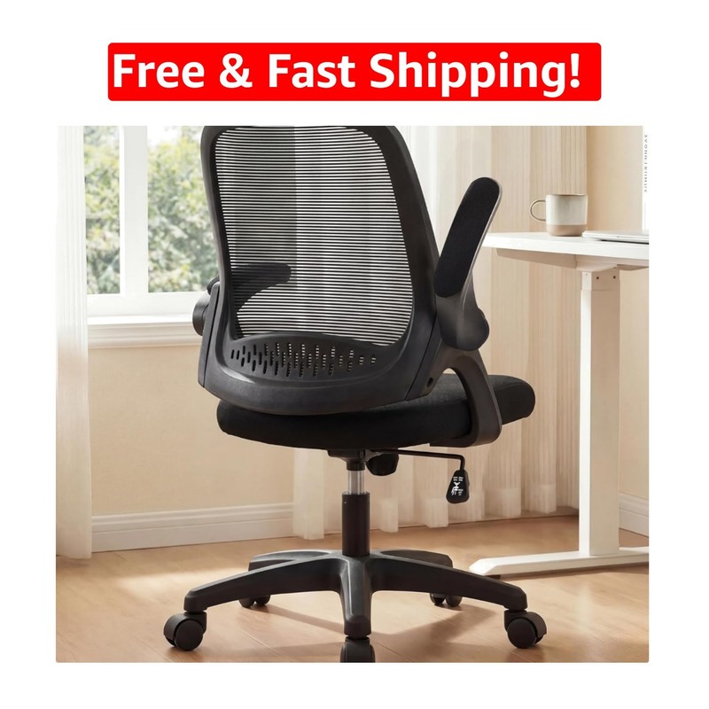 Ergonomic Gaming Office Chair with Lumbar Support & Adjustable Height – Black