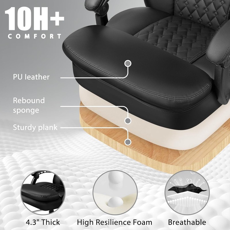 400lbs Executive Office Chair W/ Foot Rest Ergonomic Heavy Duty Big & Tall Desk gallery