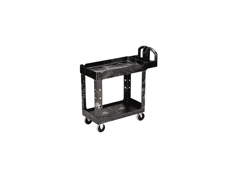 Rubbermaid 450088BK Heavy-Duty Utility Cart, Two-Shelf, 17-1/8w x 38-1/2d x 38-7