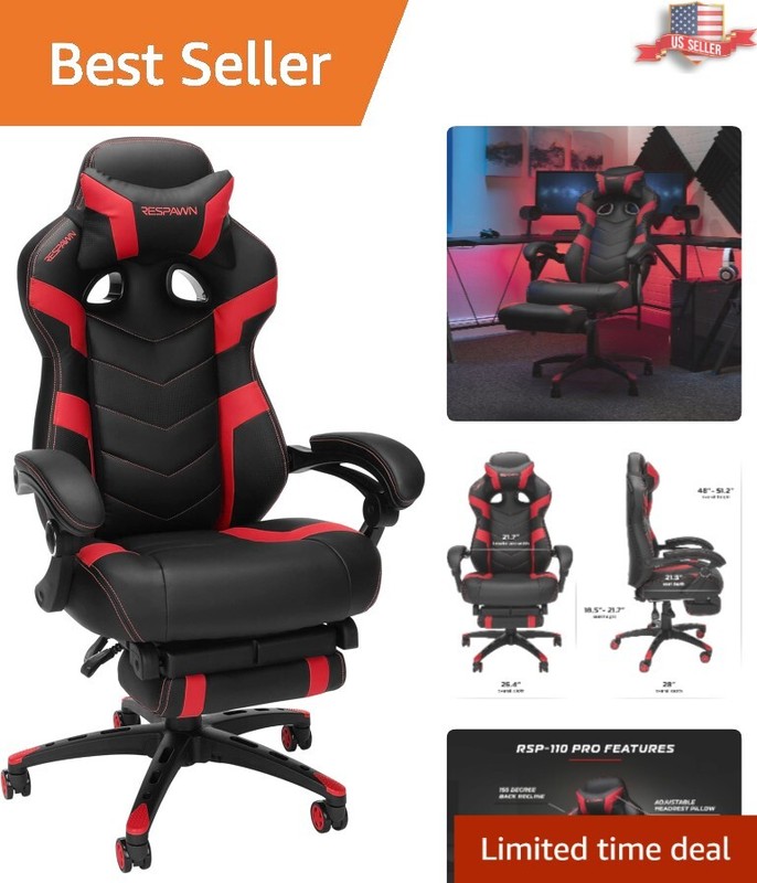 110 Pro Gaming Chair with Footrest – Ergonomic Recliner for Ultimate Comfort