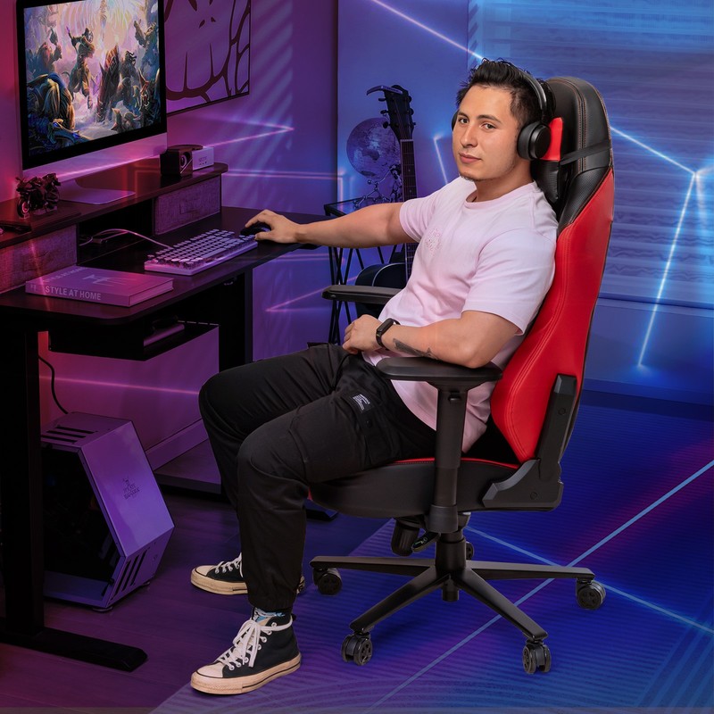 Gaming Chair 360° Swivel Computer Reclining Height Adjustable 4D Armrest Red gallery