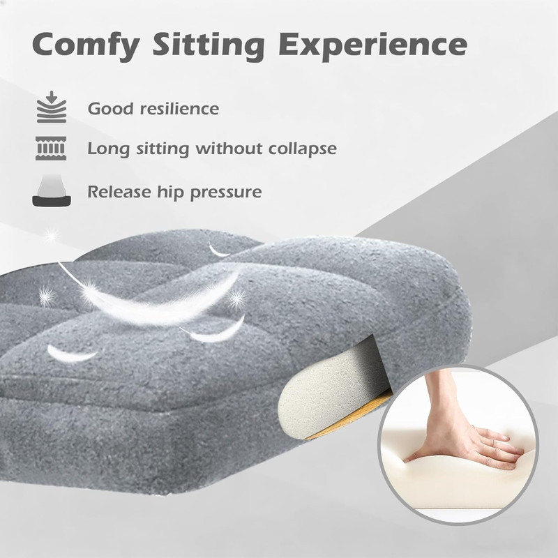 Ergonomic Rolling Office Chair with Flip-Up Armrests - Light Gray Teddy Fleece gallery