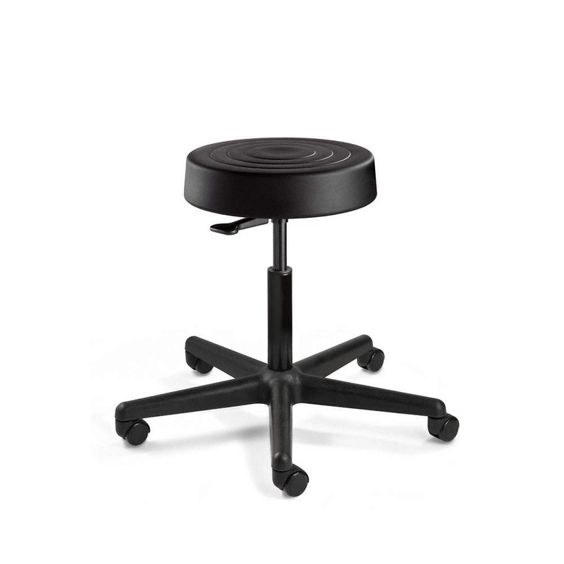 BEVCO S3000-BLK Round Pneumatic Stool,5-Star,Blk,22.5″H 45HL41