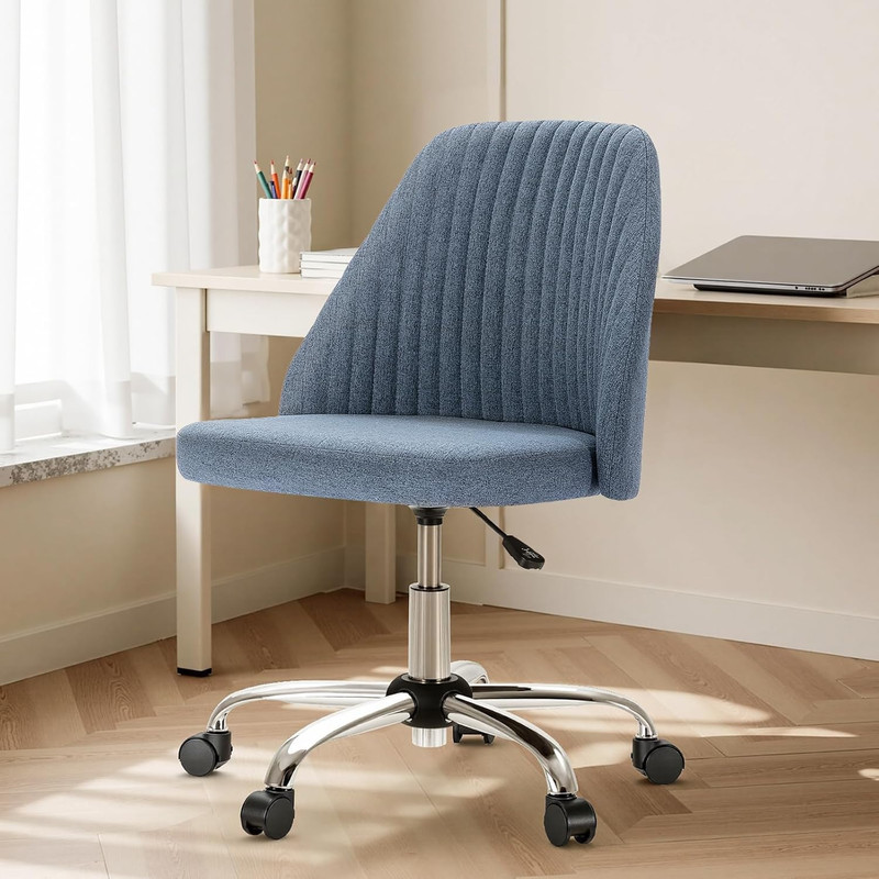 Office Chair, Comfy Desk Chair Rolling Vanity Swivel Task Chairs with Wheels, Wi