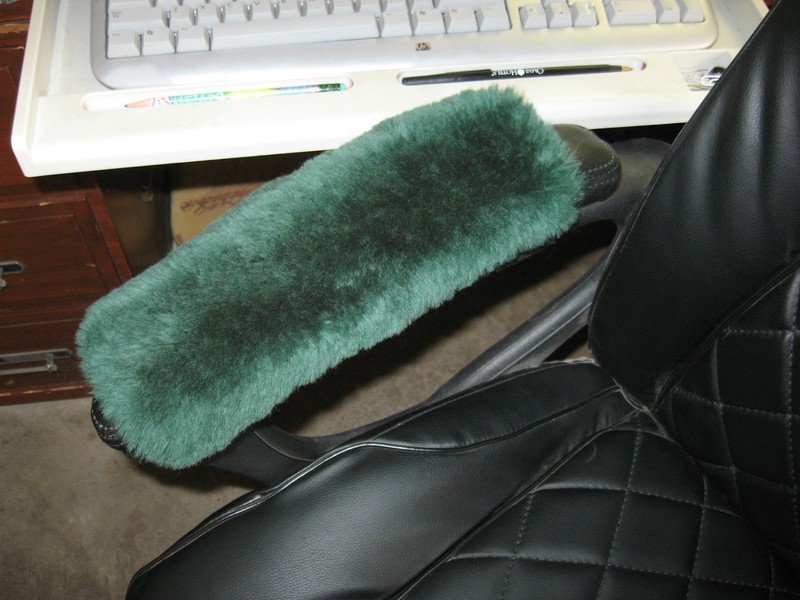 1 PAIR GREEN Merino Sheepskin Arm Rest Covers 10" L Pads Office or Wheel CHAIRS gallery
