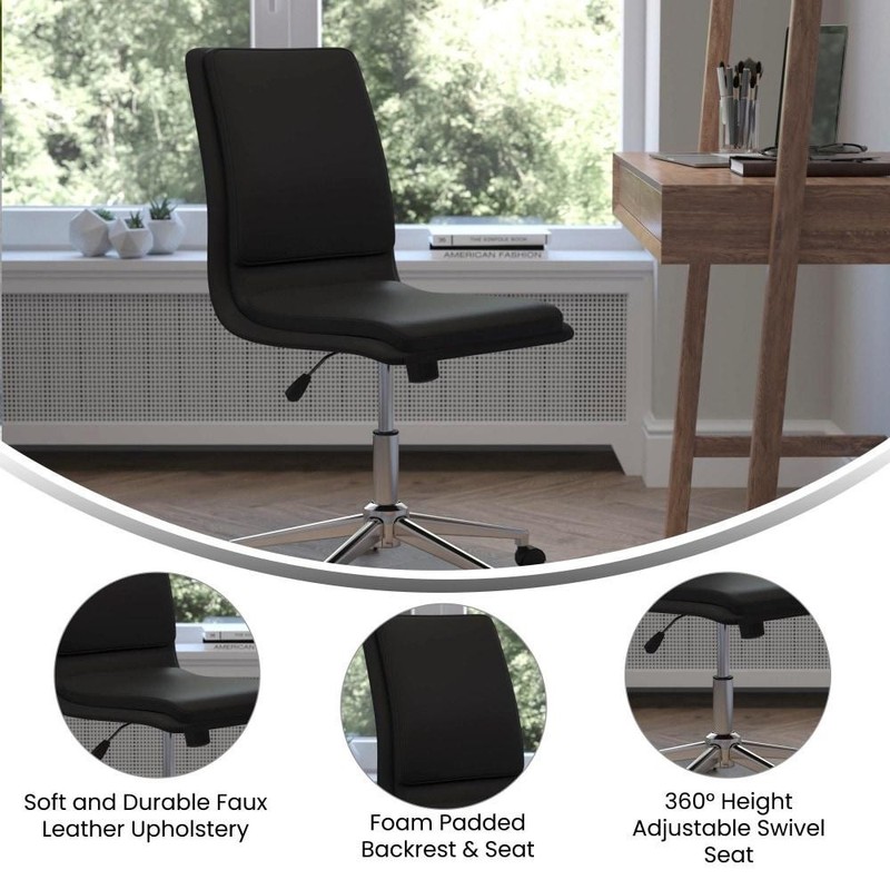Mid-Back Armless Office Task Chair With Metal 5-Star Base gallery