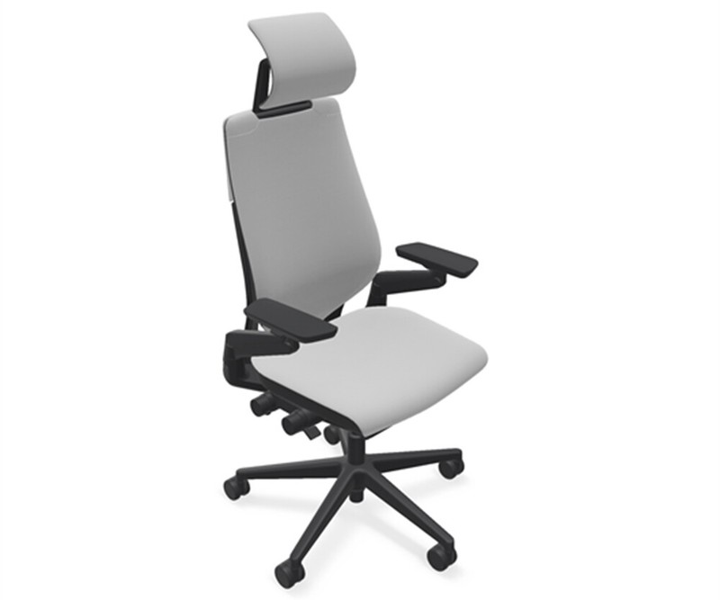 Steelcase Gesture Adj Headrest Task Desk Chair Black Frame Buzz2 Alpine Fabric