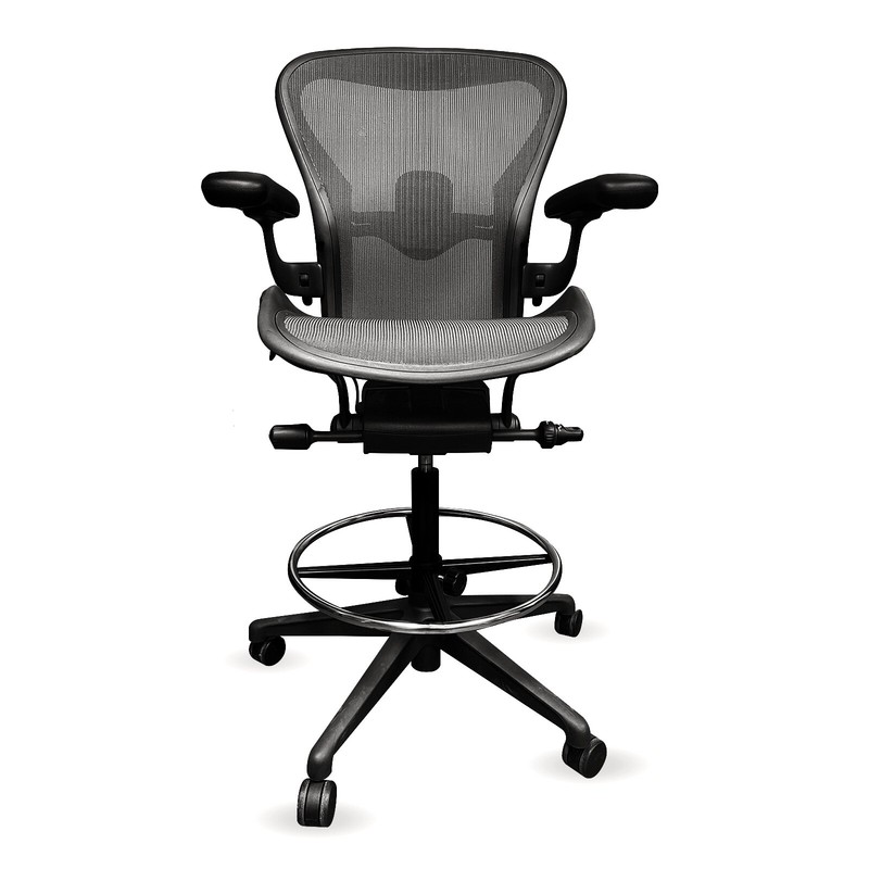 Herman Miller Aeron Remastered V2 Stool Fully Adjustable with Lumbar -Size B