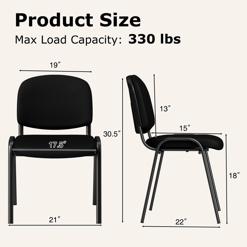 Set of 10 Office Guest Chair Stackable Reception Chair Waiting Conference Room gallery