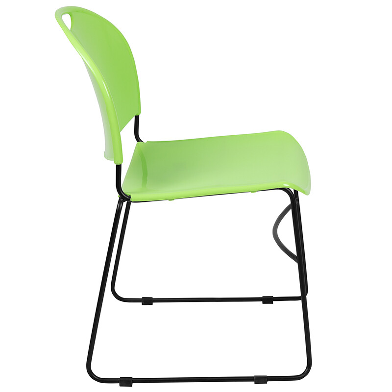 Heavy Duty Green Stack Office Chair with Sled Metal Base - Waiting Room Chair gallery