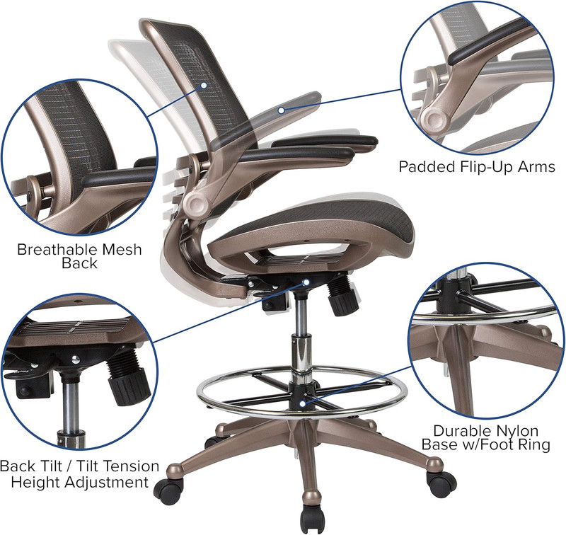 Waylon Mid-Back Swivel Office Chair with Adjustable Foot Ring and Seat Height, E gallery