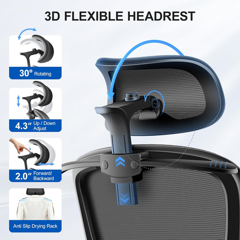 Ergonomic Office Chair, Mesh Desk Chair with Lumbar Support, High Back Home Offi gallery