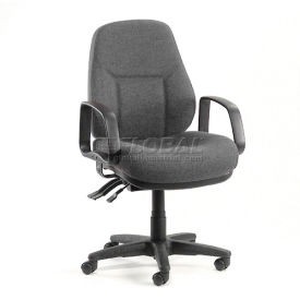 Interion Task Chair With Mid Back & Fixed Arms Fabric Gray Industrial 516148GY