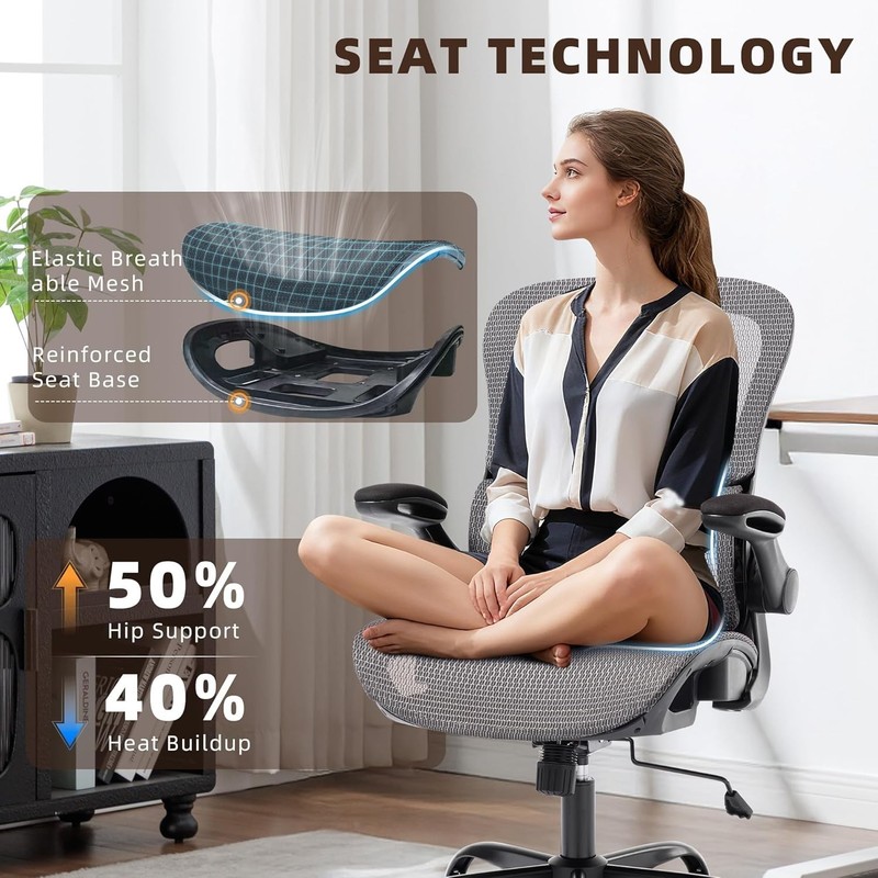 Home Office Chair Desk Computer Chair Ergonomic with Adjustable Lumbar Support gallery
