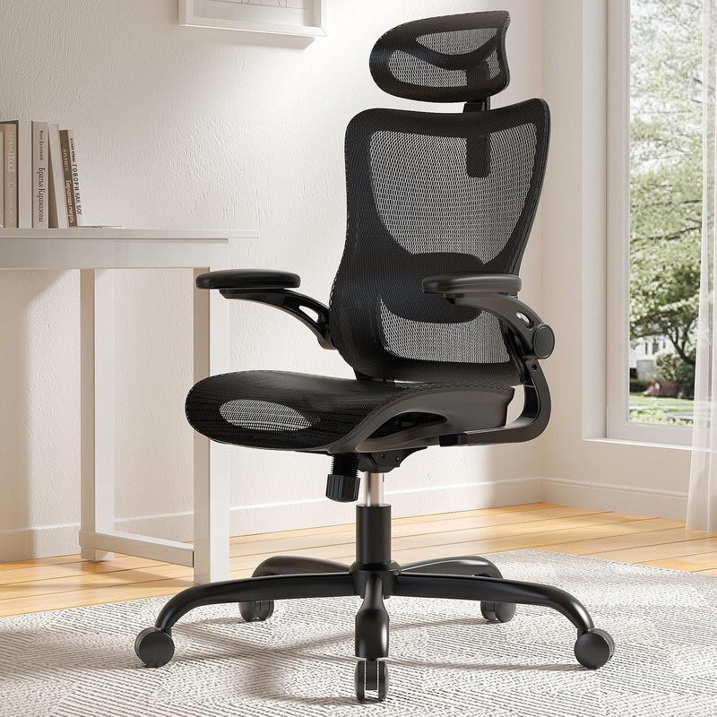 Ergonomic High Back Mesh Office Chair with Lumbar Support & Adjustable Features