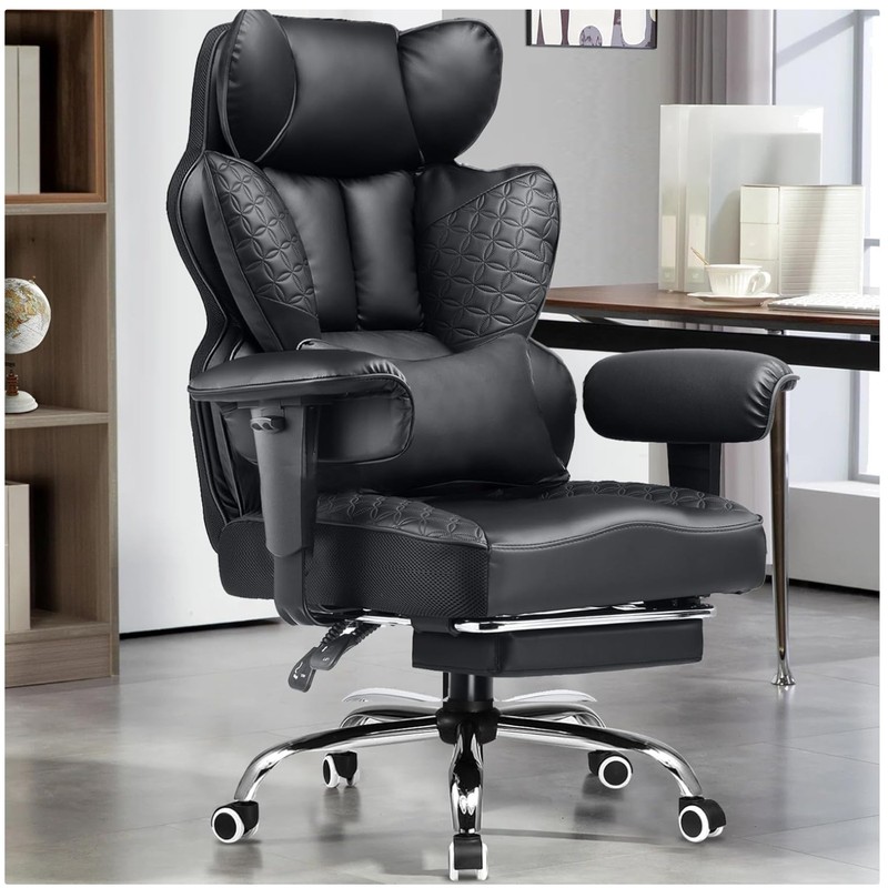 Deluxe 400lbs Heavy Duty Office Chair – Ergonomic Comfort & Adjustable Footrest