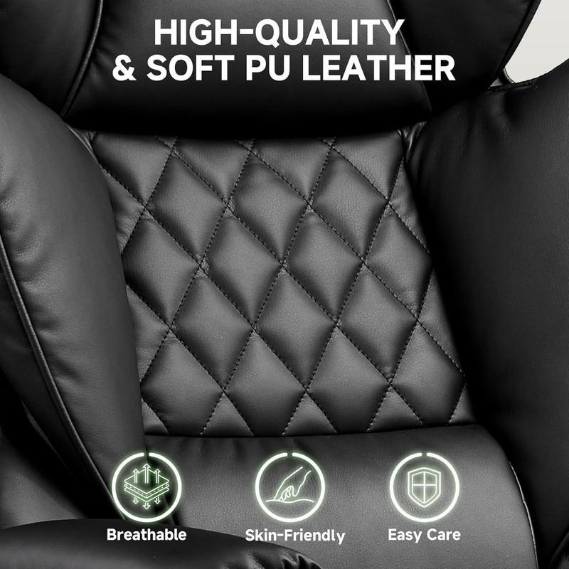 Big and Tall Office Chair, High Back Leather Gaming Chair with Footrest, Exec... gallery