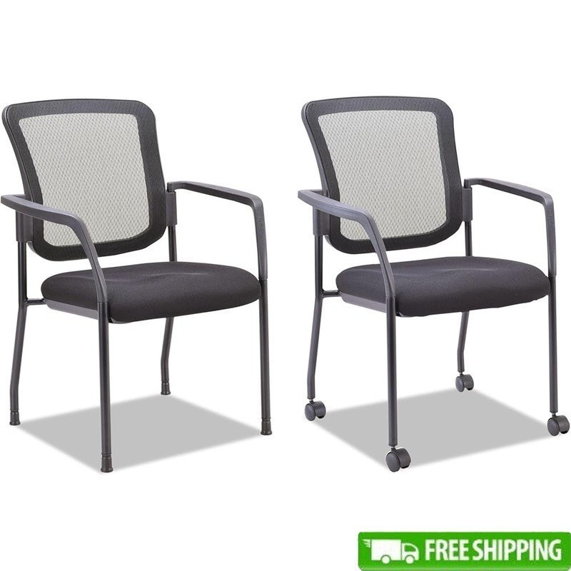 Stackable Mesh Chair Training Conference Waiting Room W/ Glides Casters New