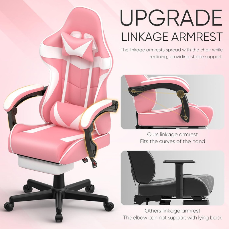 Huracan Gaming Chair with Footrest, Ergonomic Computer Chair Lumbar Support gallery