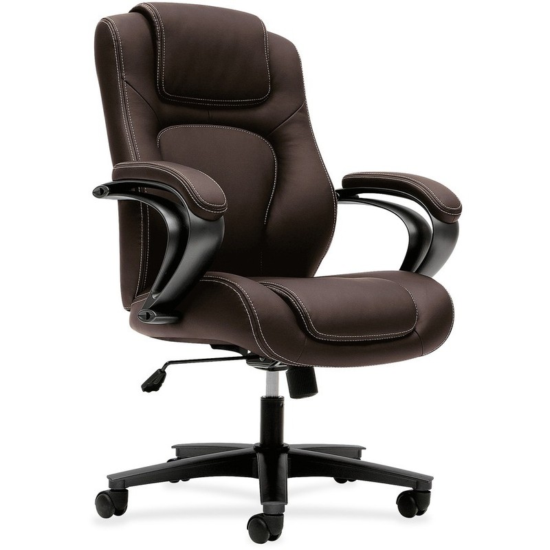 Basyx VL402EN45 Executive High-back Chair Brown 5-star Base gallery