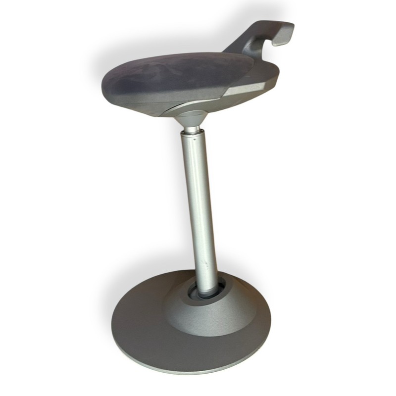 Aeris Muvman Ergonomic Sit Stand Chair High Grey seat Grey base 23.5” To 36.5” gallery