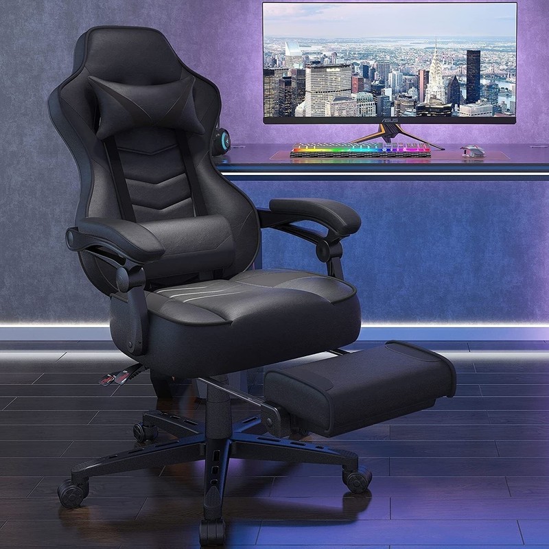 Ergonomic Gaming Racing Chair PU Office Chair Swivel Computer Desk Seat Footrest gallery