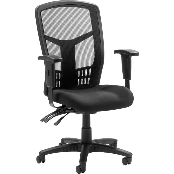 Lorell Executive High-back Mesh Chair – Black Seat Color – Fabric Seat Material