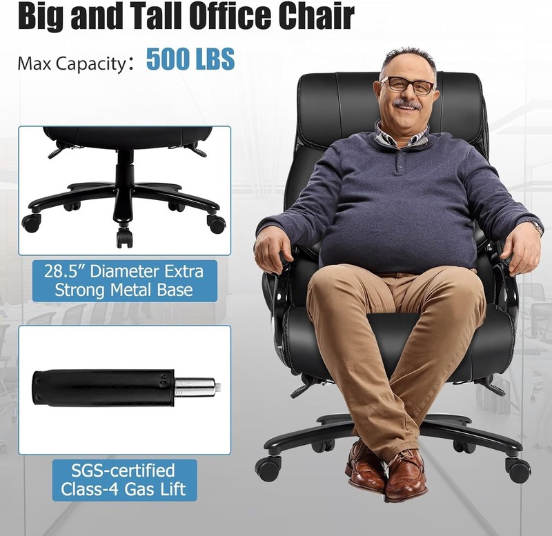 Heavy Duty Big & Tall Office Chair 500Lbs with Massage & Ergonomic Design gallery