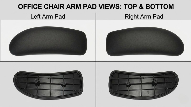 PAIR of Humanscale Freedom Office Chair Standard Duron Arm Pads (L+R) Brand NEW!
