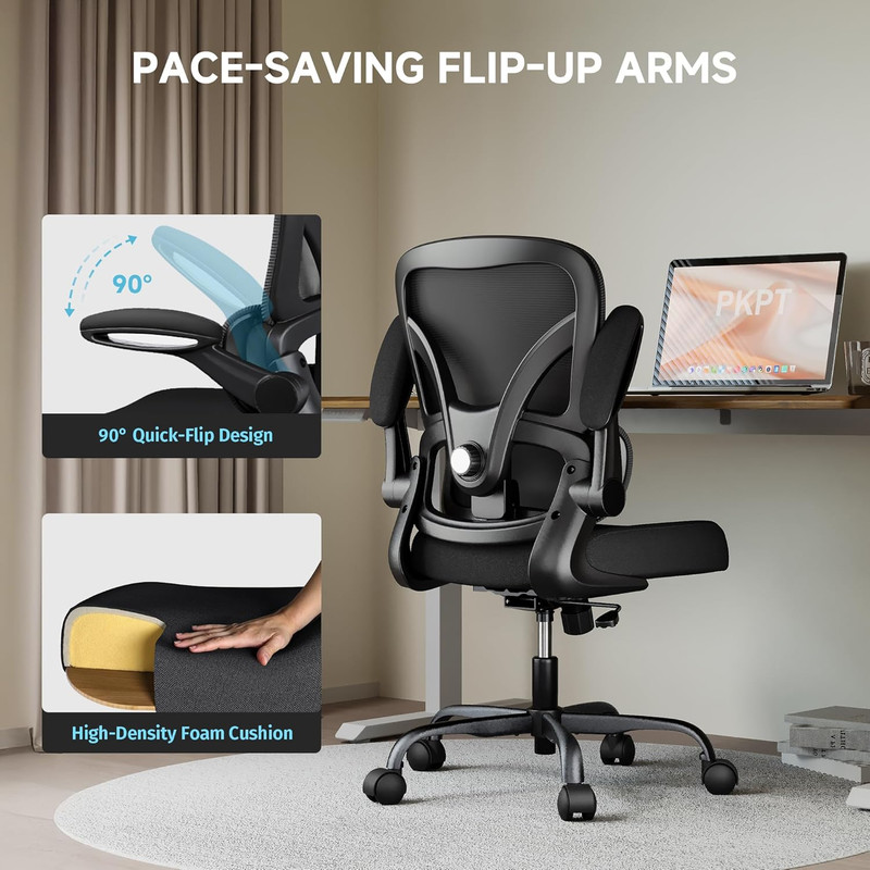 Ergonomic Office Chair with Adjustable Lumbar Support & Flip-Up Armrests gallery