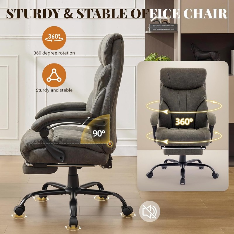Big and Tall Office Chairs with Foot Rest,500LBS Wide Ergonomic Gaming Chair gallery