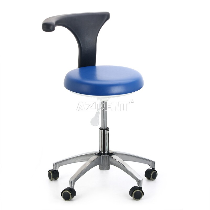 Dental Medical Assistant Stool Adjustable Height Mobile Chair Blue/Black gallery