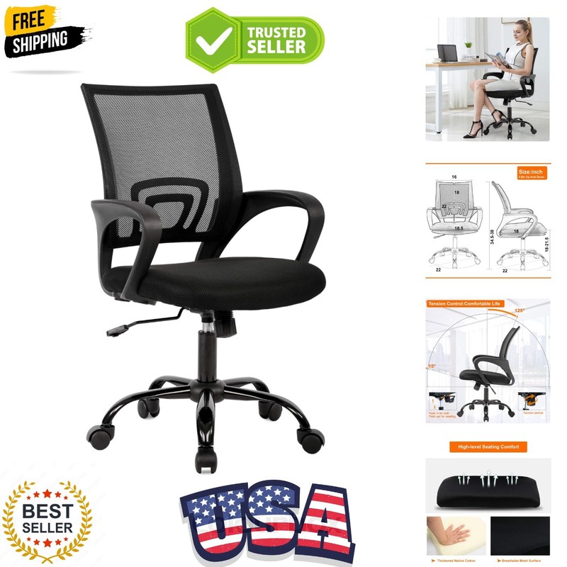 Ergonomic Office Chair Home Desk Chair Task Mesh Computer Chair Gaming with B…