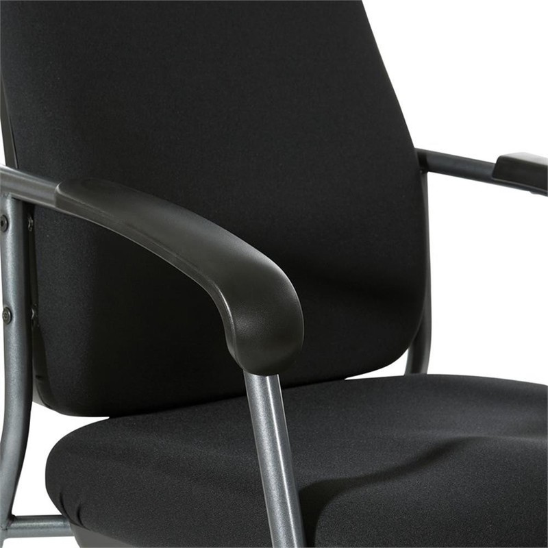 High Back Guest Chair in Black Fabric and Titanium Frame gallery