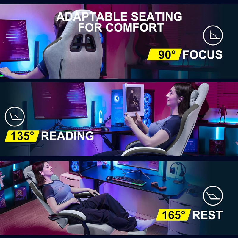 Gaming Chair, Computer Office Chair with Pocket Spring Cushion, Linkage Armrests gallery
