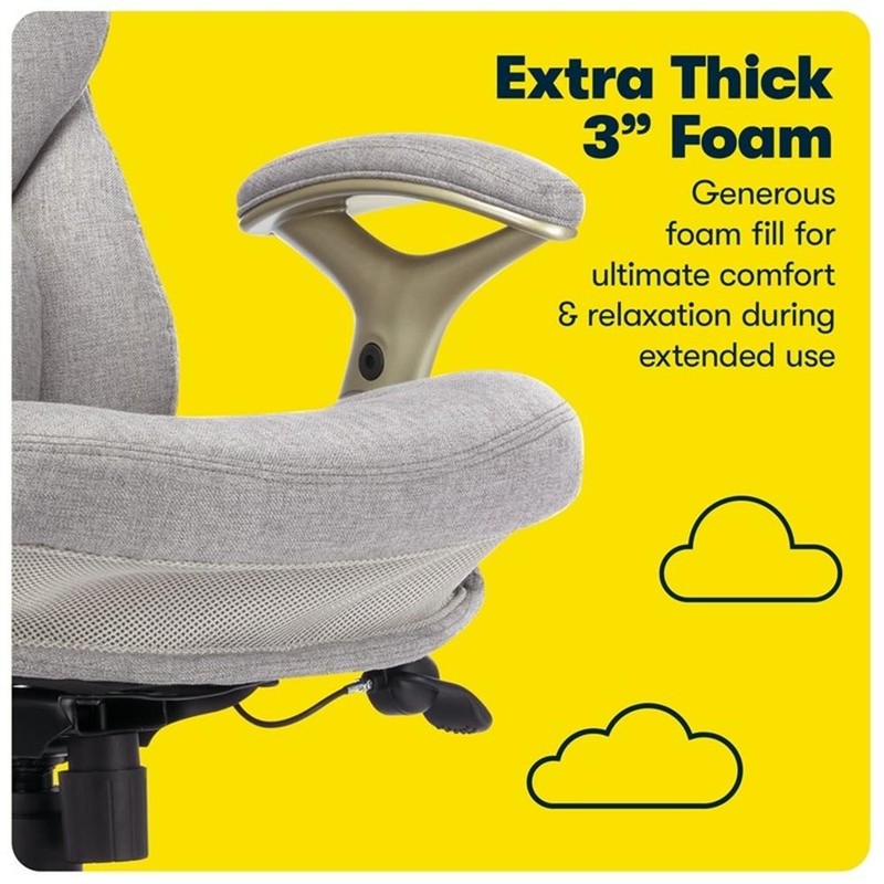 Serta Claremont Back in Motion Office Chair in Light Gray Fabric gallery