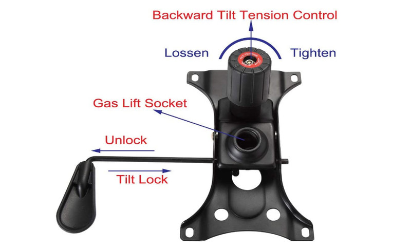Chair Tilt Control Mechanism Swivel Base Plate Mounting Hole Office Indoor Home gallery