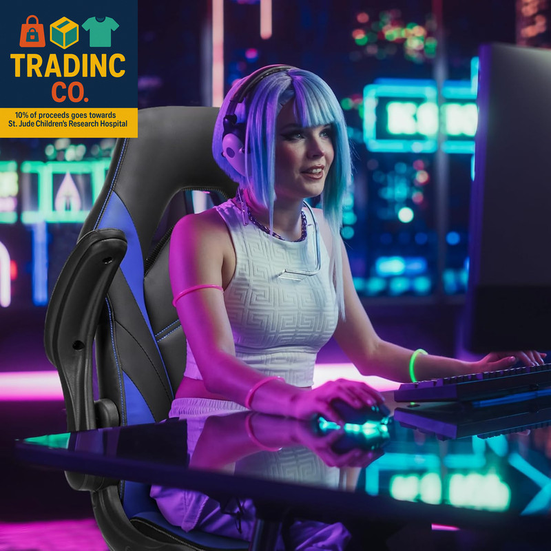 Computer Gaming Desk Chair - Ergonomic Office Executive Adjustable Swivel Task P gallery