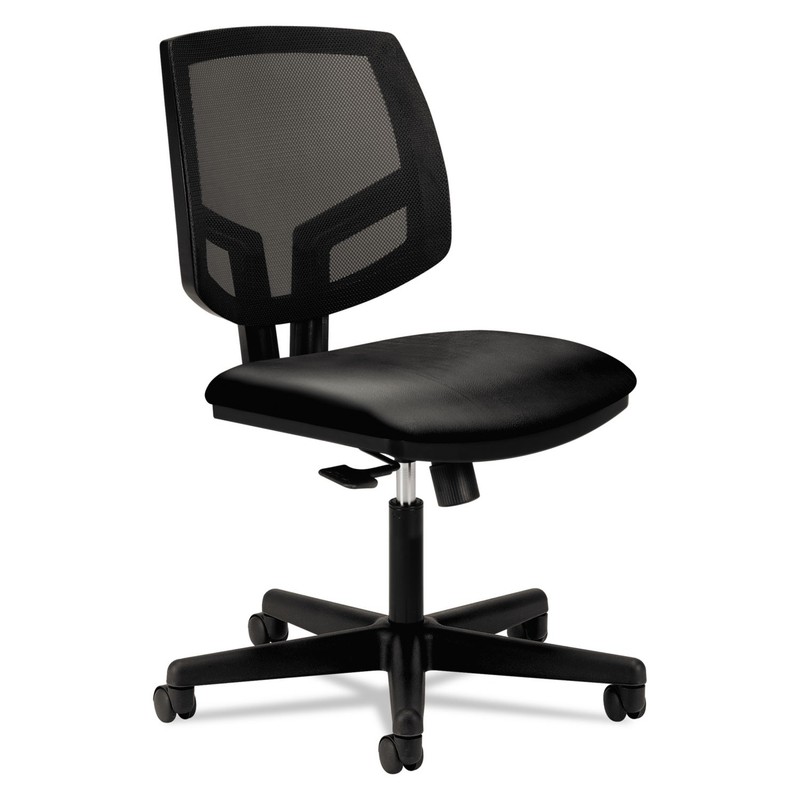 HON Volt Series Mesh Back Leather Task Chair Supports 250lb Black H5711SB11T