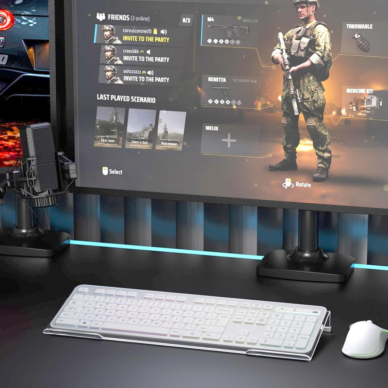 Computer Keyboard Stand Holder - Ergonomic Acrylic Keyboard Stand for Desktop Co gallery