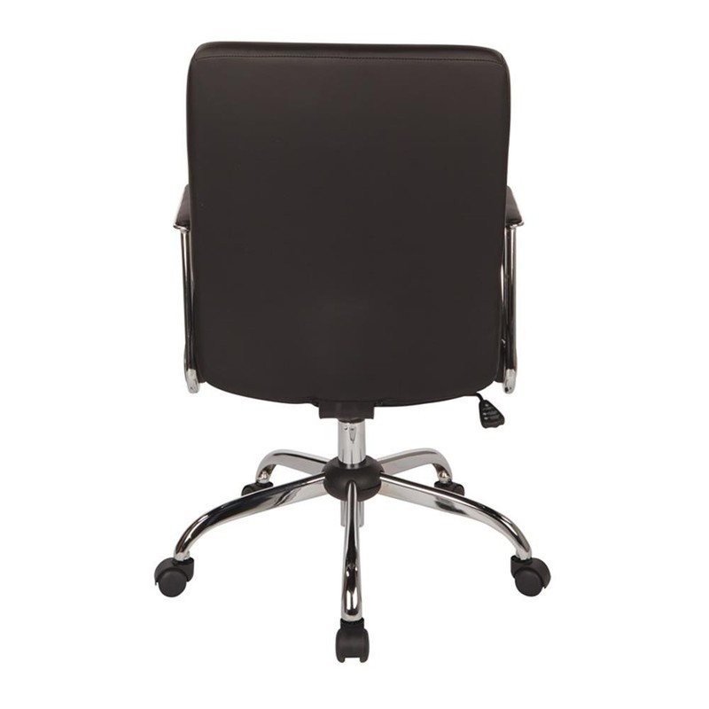 Faux Leather Chair in Black with Chrome Base gallery