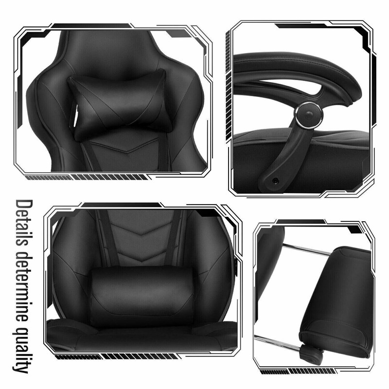 Racing Gaming Chair, Ergonomic Recliner with Headrest & Lumbar Support gallery