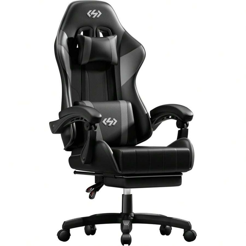 "HLDIRECT Ergonomic Gaming Chair with Footrest, Lumbar Support, 330lb Capacity "