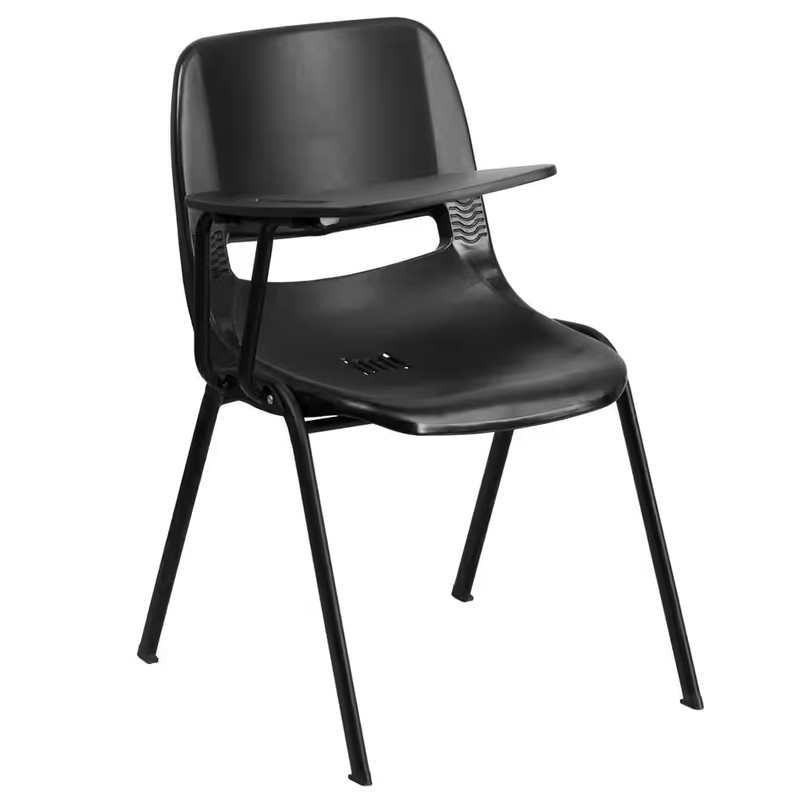 Tablet Arm Chair School Desk Student Classroom Training Chair Right Hand Black