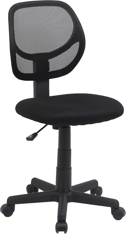 Rolling Desk Chair Adjustable Low Back Padded Seat Breathable Mesh Swivel Black
