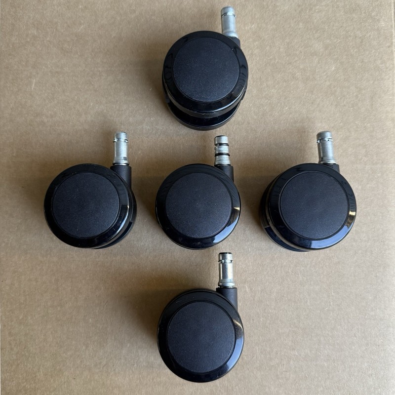OEM Hard-Wood Casters for Herman Miller Chairs (Set of 5) Cleaned & Sanitized
