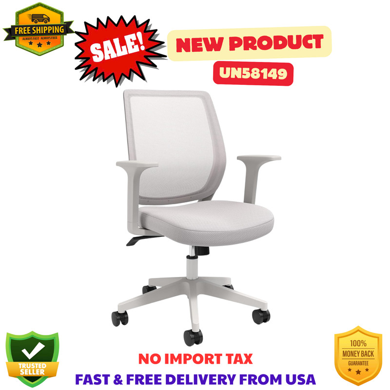 Staples Essentials Ergonomic Fabric Swivel Task Chair, Gray