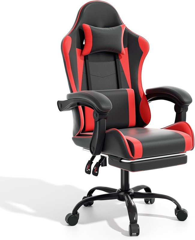 Gaming Chair Ergonomic Computer Chair W/ Linkage Armrests Height Adjustable
