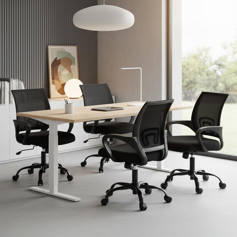 Office Desk Chair Ergonomic Mid Back Lumbar Support Rocking Mode gallery