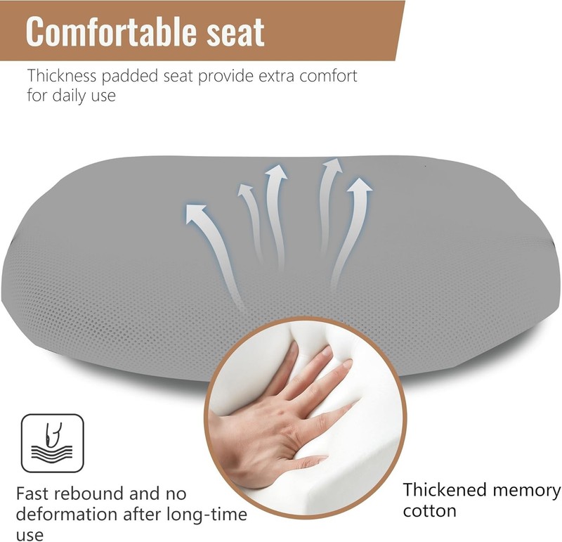 Comfortable Mesh Swivel Office Chair with Armrests and Ergonomic Design, Grey gallery